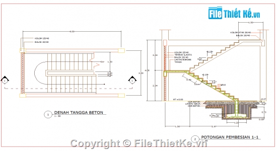 cấu tạo bê tông,cầu thang bê tông,cad cầu thang